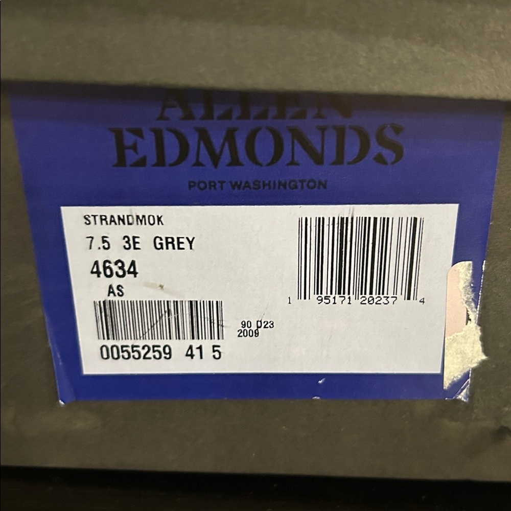 Allen Edmonds Mens Strandmok Oxford Slate 7.5 3E - Picture 10 of 10